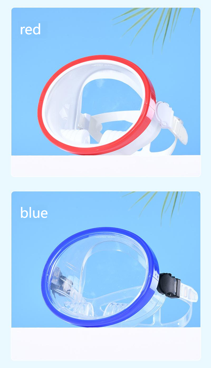 Large frame HD free diving mask equipped with swimming snorkeling mask