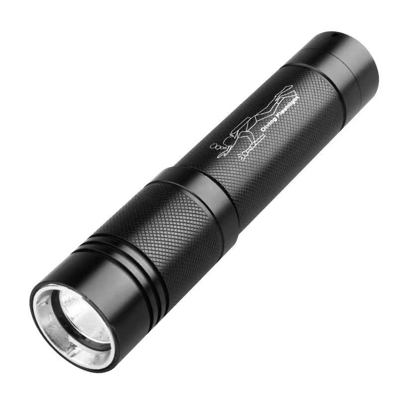 Multi-functional underwater professional diving flashlight strong charging super bright waterproof outdoor fishing aluminum alloy searchlight