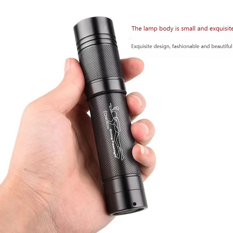 Multi-functional underwater professional diving flashlight strong charging super bright waterproof outdoor fishing aluminum alloy searchlight