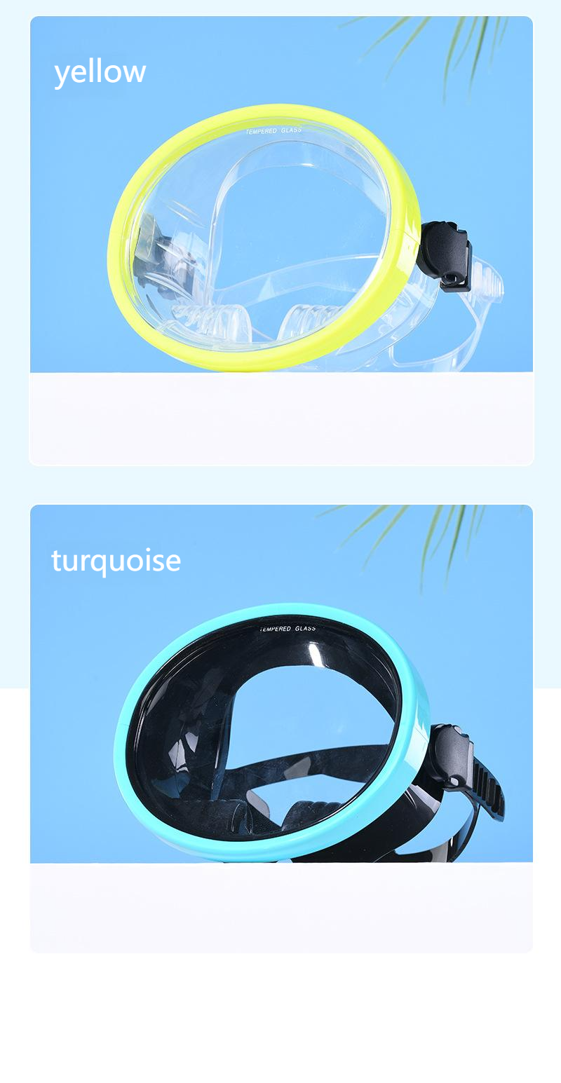 Large frame HD free diving mask equipped with swimming snorkeling mask